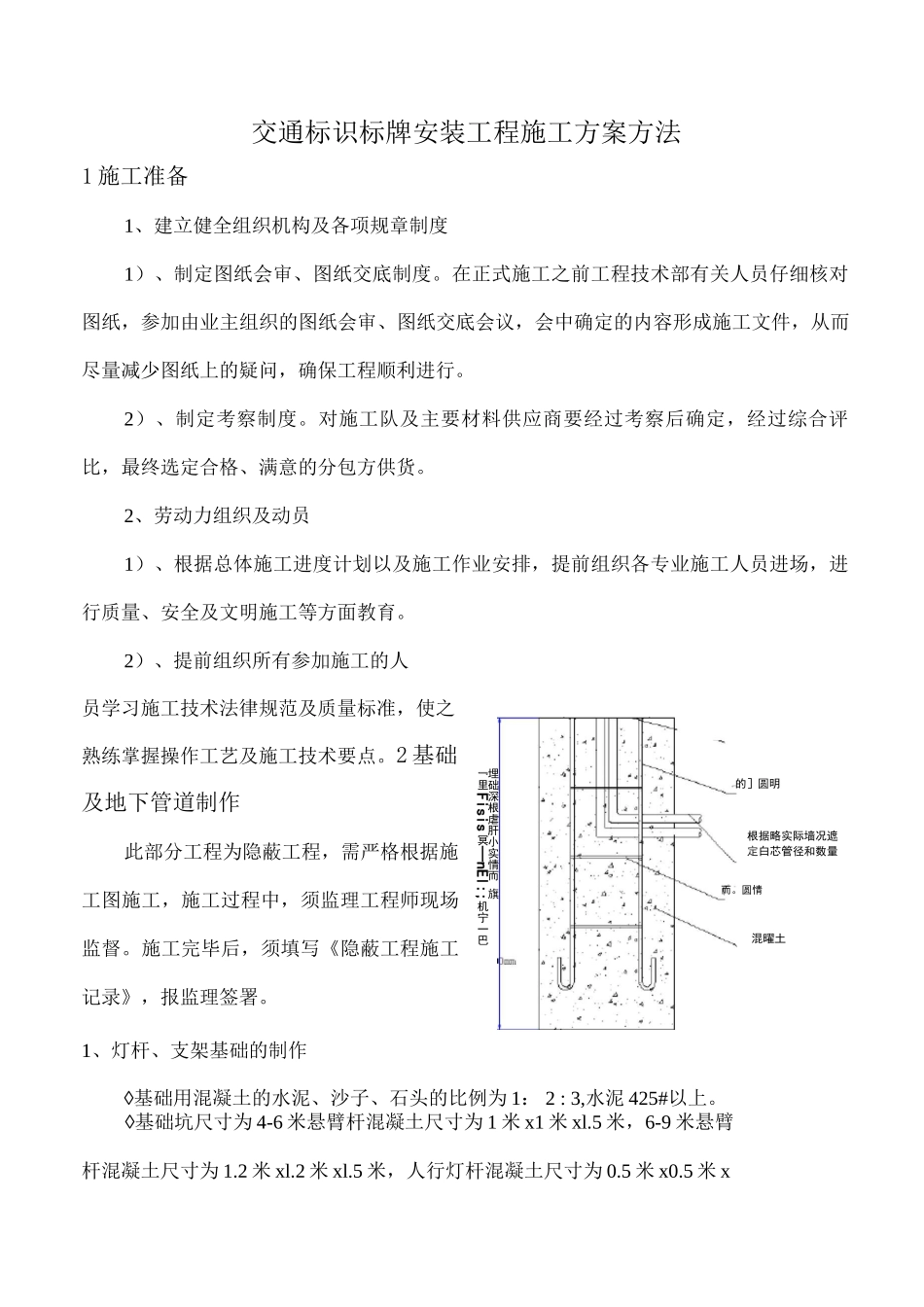 交通标识标牌安装工程施工方案方法_第1页