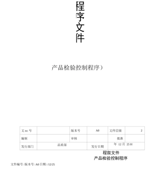 产品检验控制程序