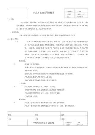 产品质量缺陷标准