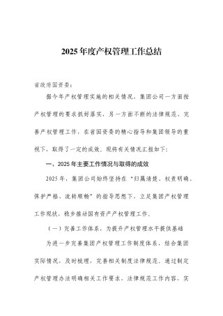 产权工作总结