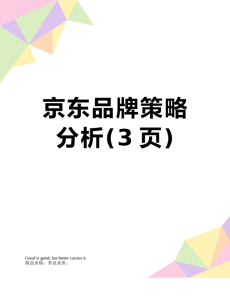 京东品牌策略分析_第1页