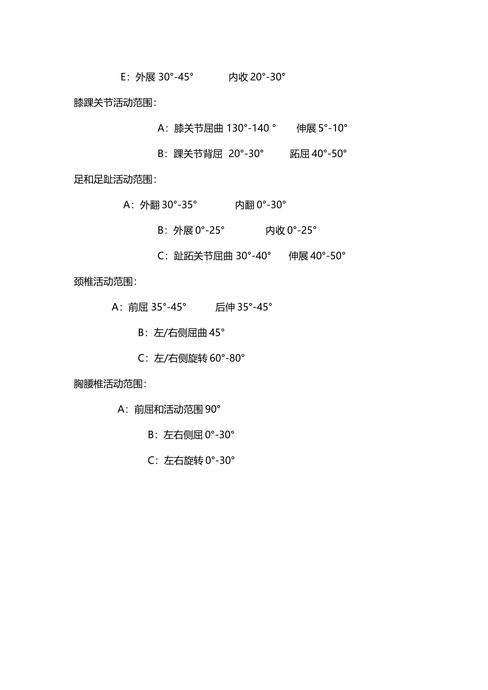 人体各关节活动度正常值_第3页