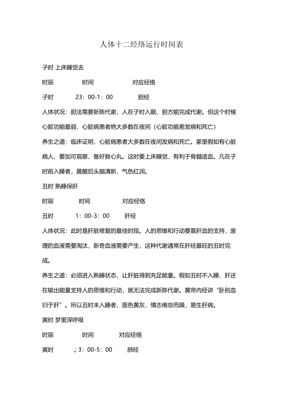 人体十二经络运行时间表_第2页