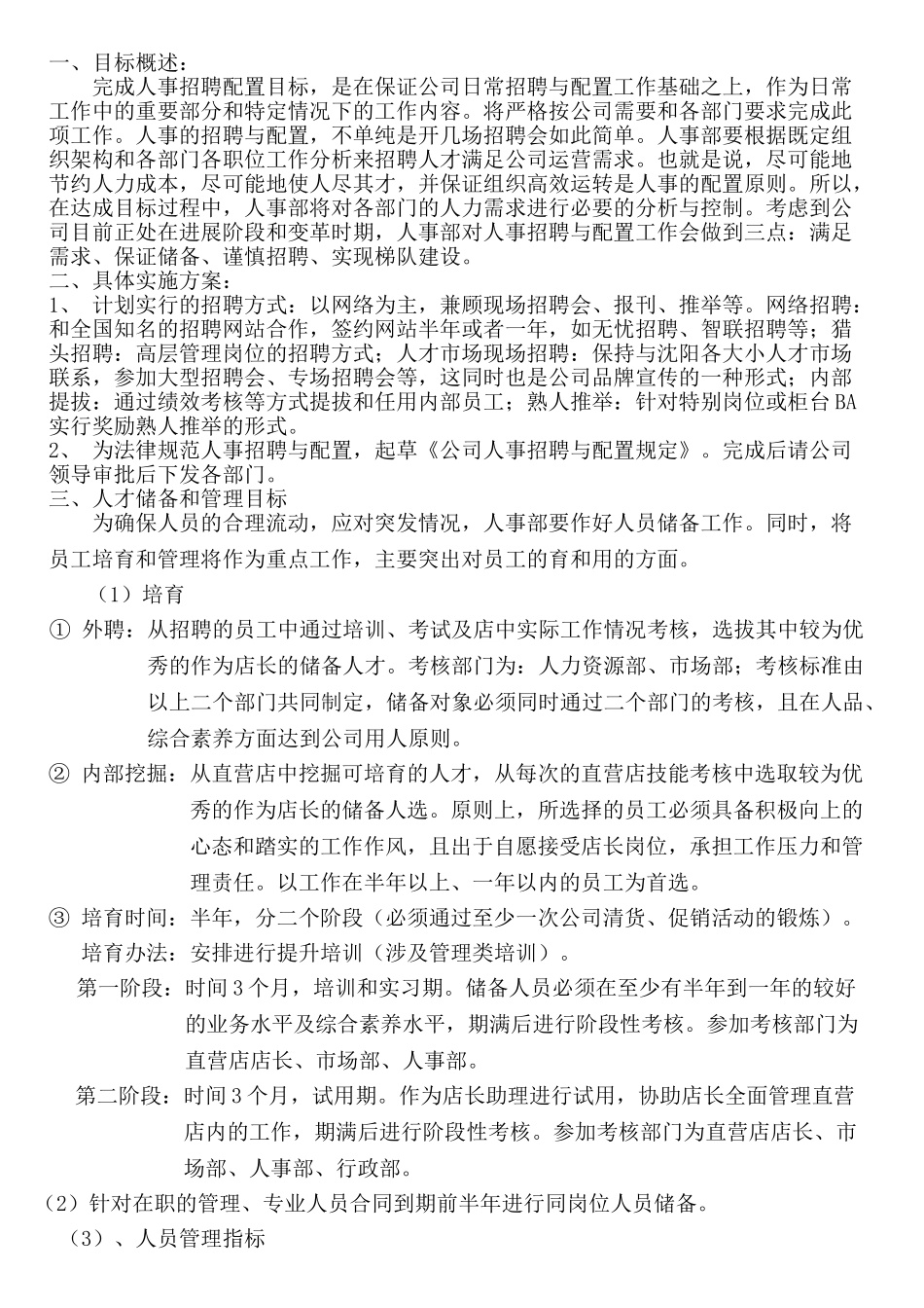 人力资源总监工作规划_第3页