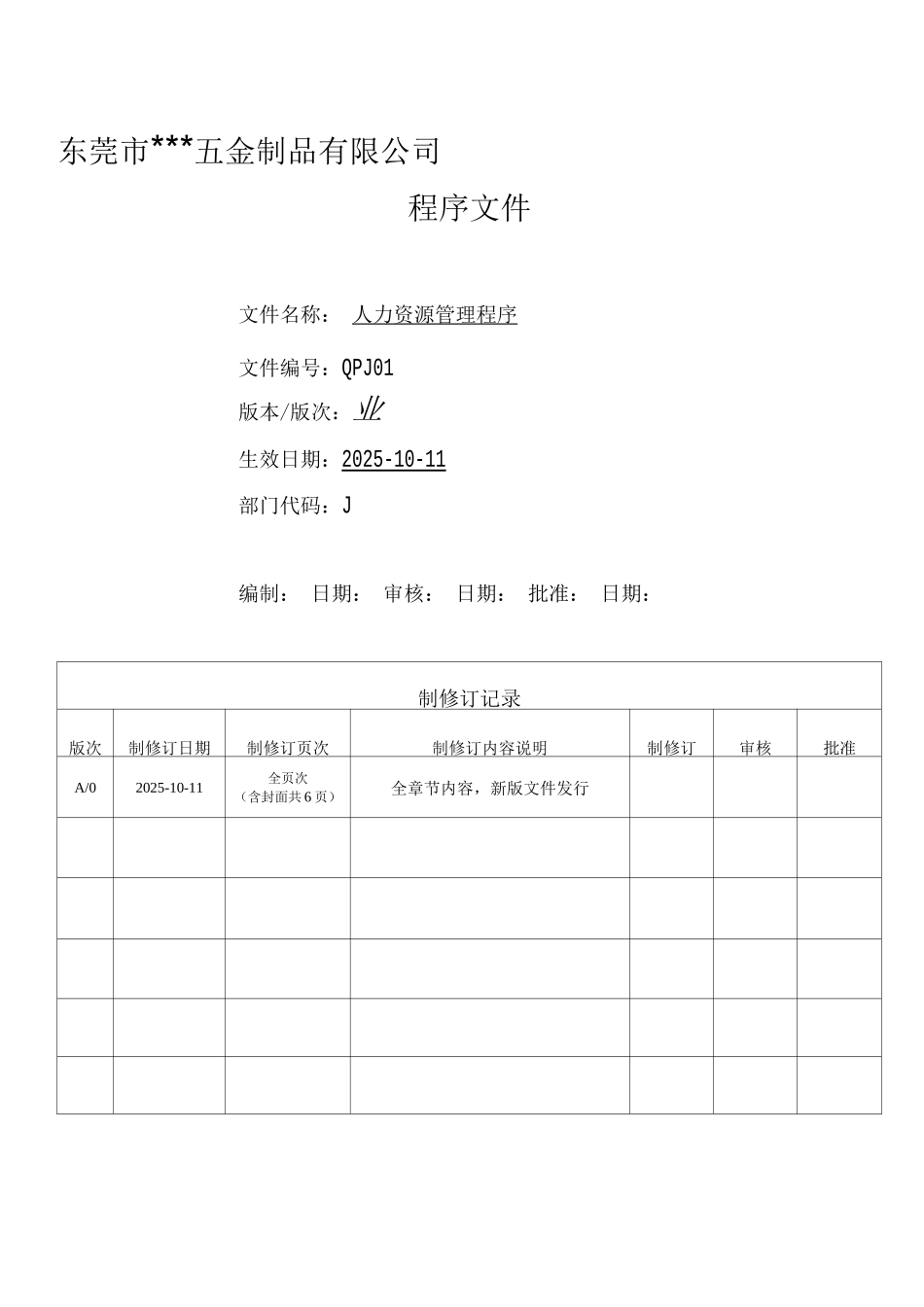 人力资源管理管理程序._第1页