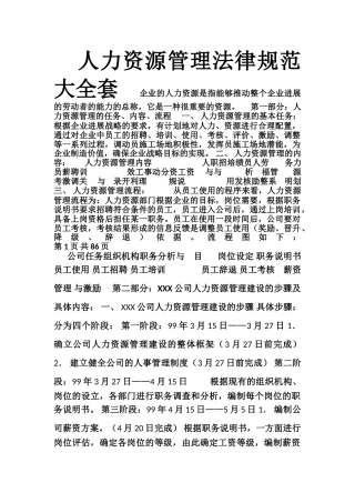 人力资源管理规范流程大全套