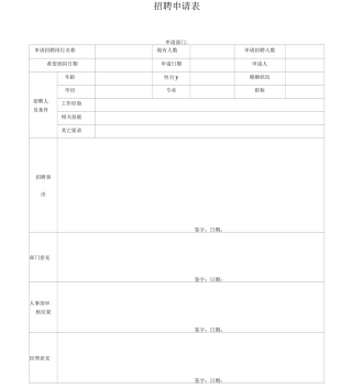 人力资源表单