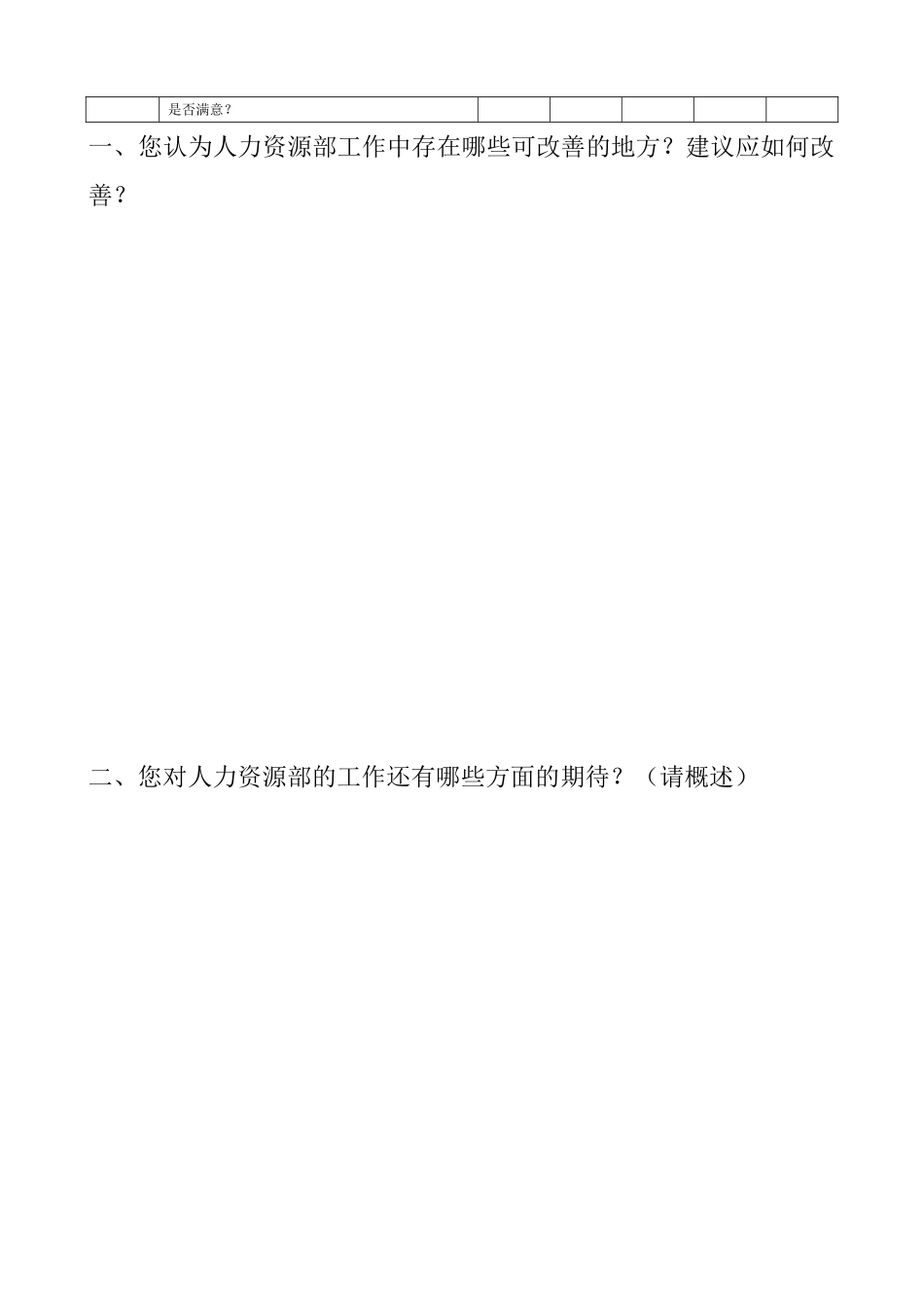 人力资源部满意度调查表_第2页