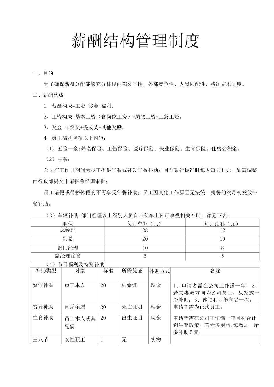 人力资源：薪酬结构管理制度_第1页