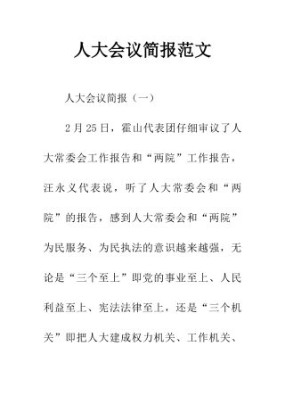 人大会议简报范文-1