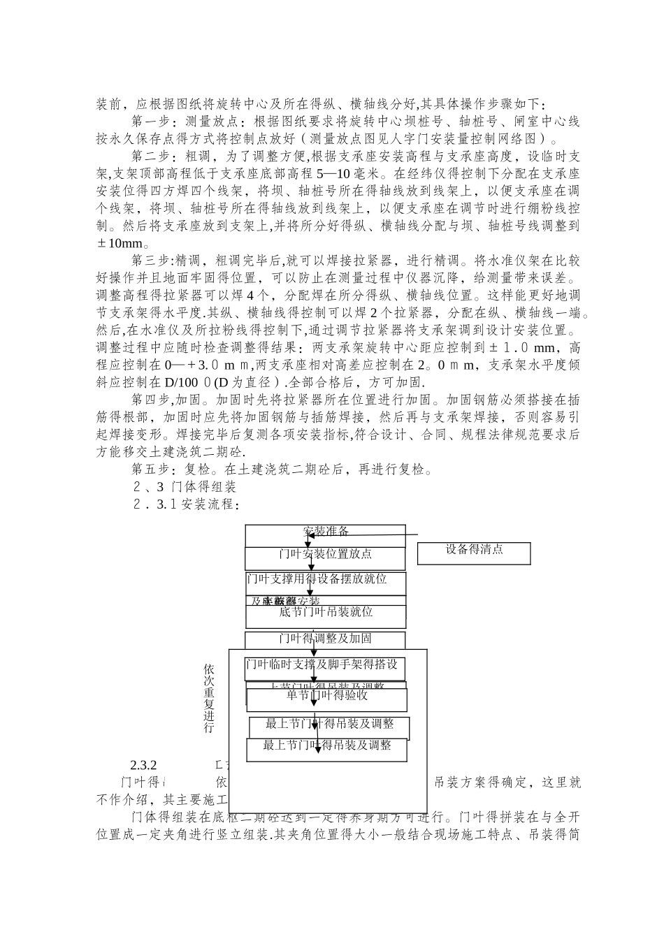 人字闸门安装作业指导书_第3页