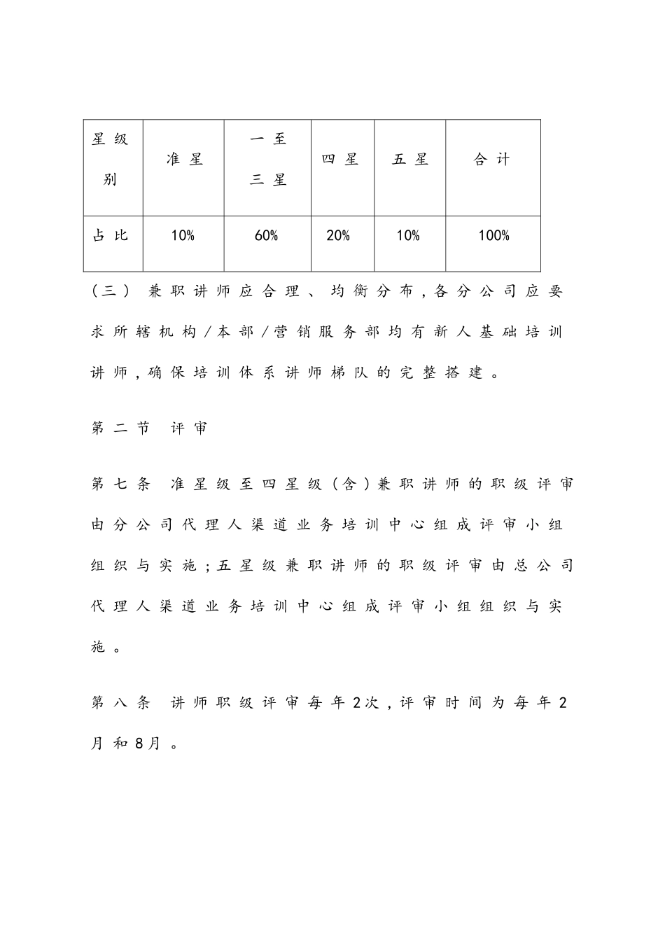 人寿代理人渠道专兼职讲师管理暂行办法_第3页