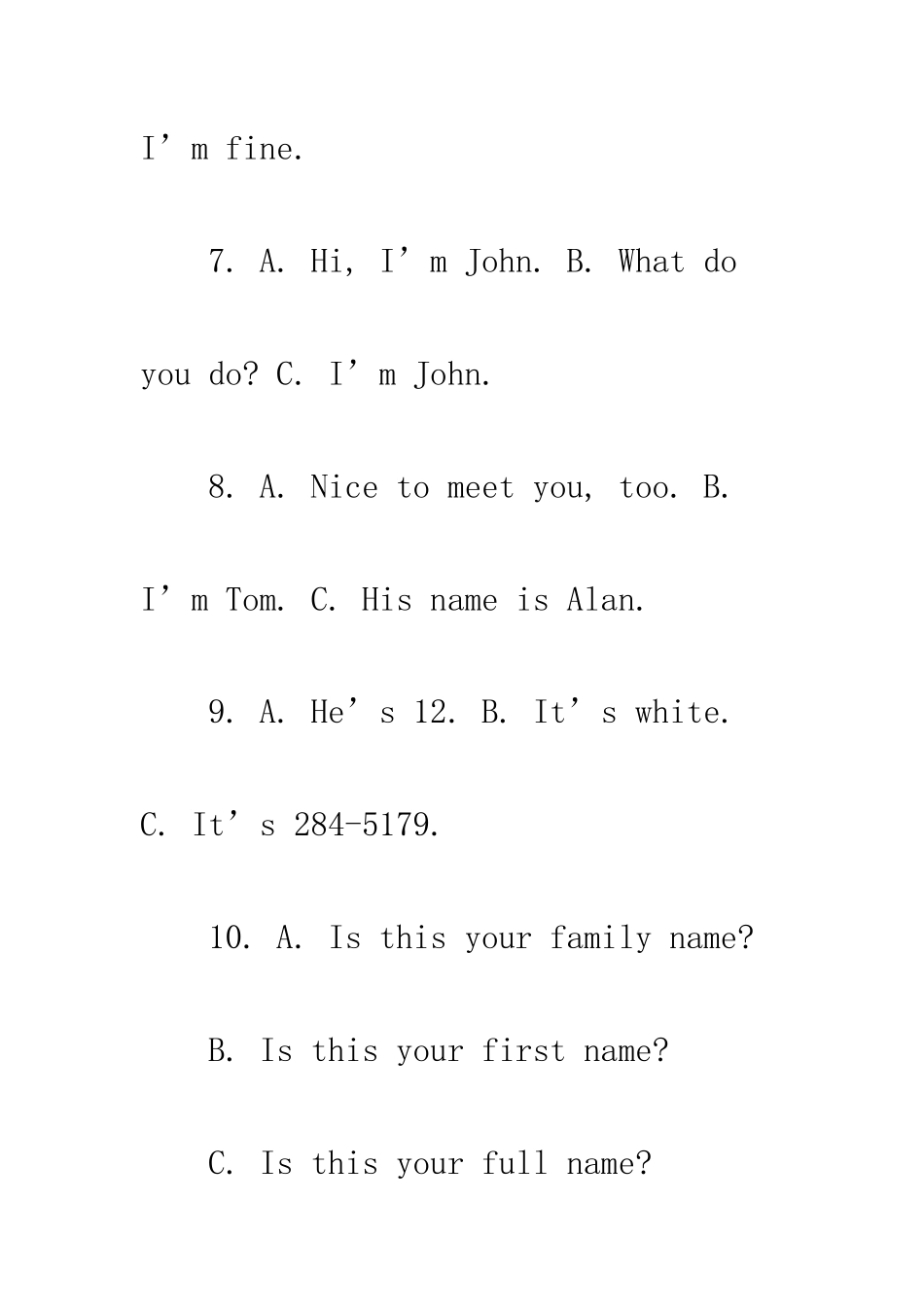 人教版七年级上册英语-人教版初一上册英语Unit3测试试卷及答案_第3页