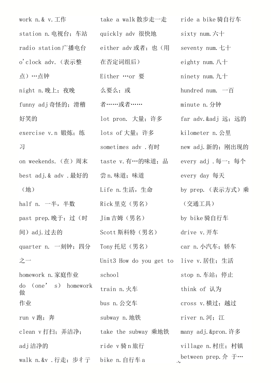 人教版七年级下册英语单词表_第2页