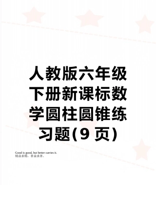 人教版六年级下册新课标数学圆柱圆锥练习题
