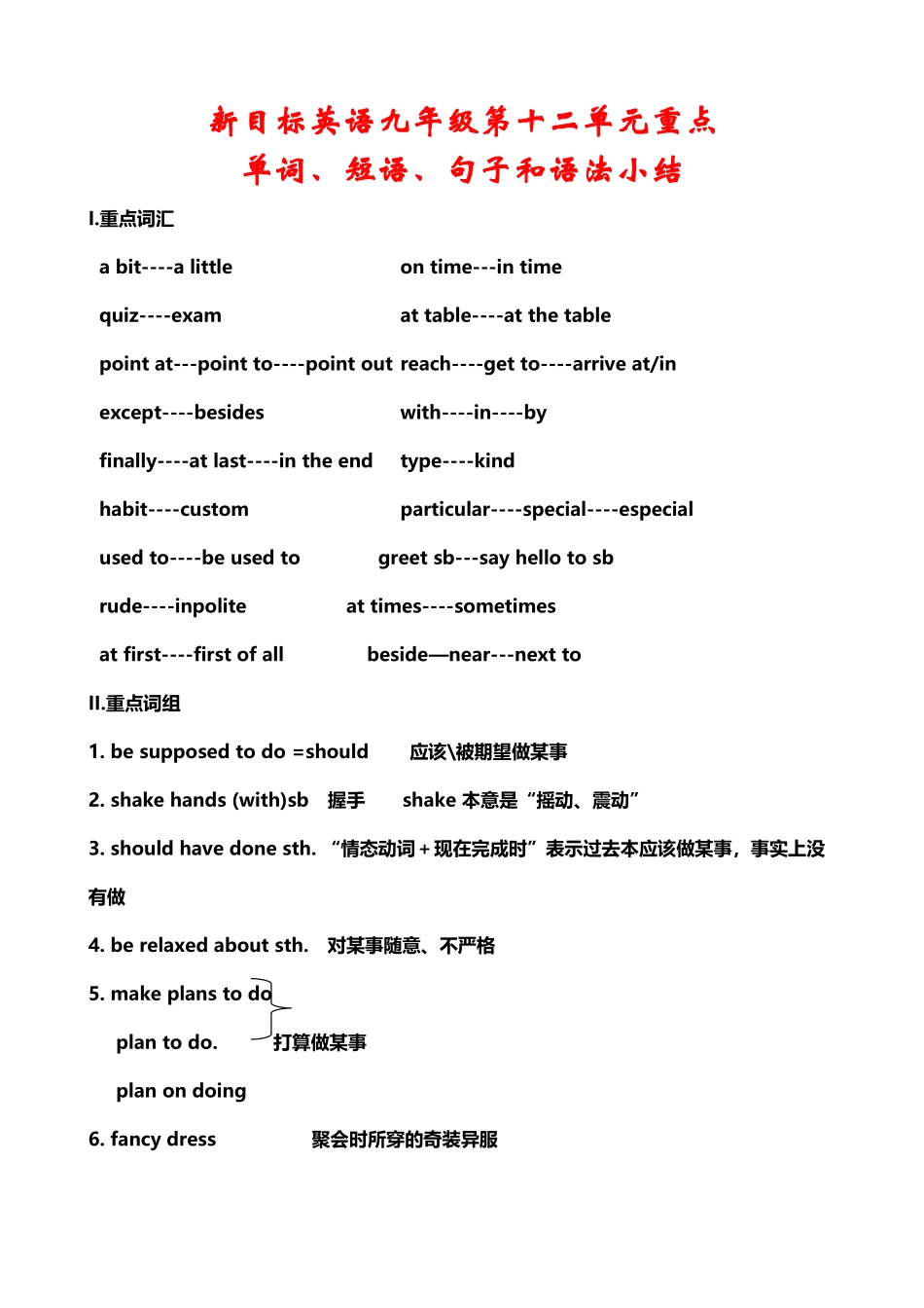 人教版新目标英语9年级unit12单词短语_第2页