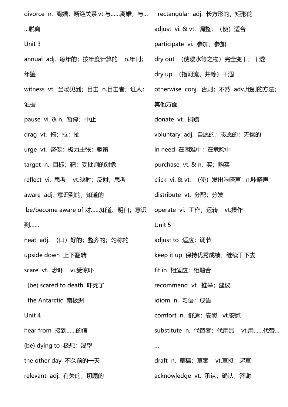 人教版高二英语选修7黑体单词表_第3页