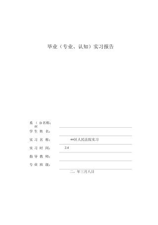 人民法院实习报告