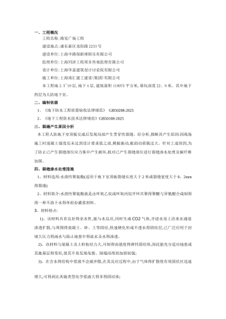 人防地下室裂缝修补专项方案