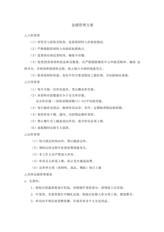 仓储管理方案