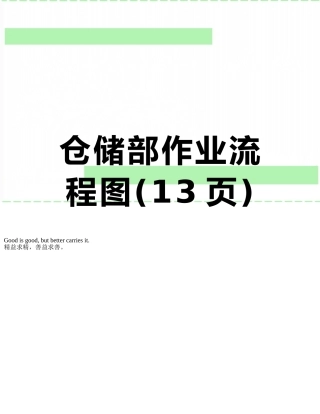 仓储部作业流程图