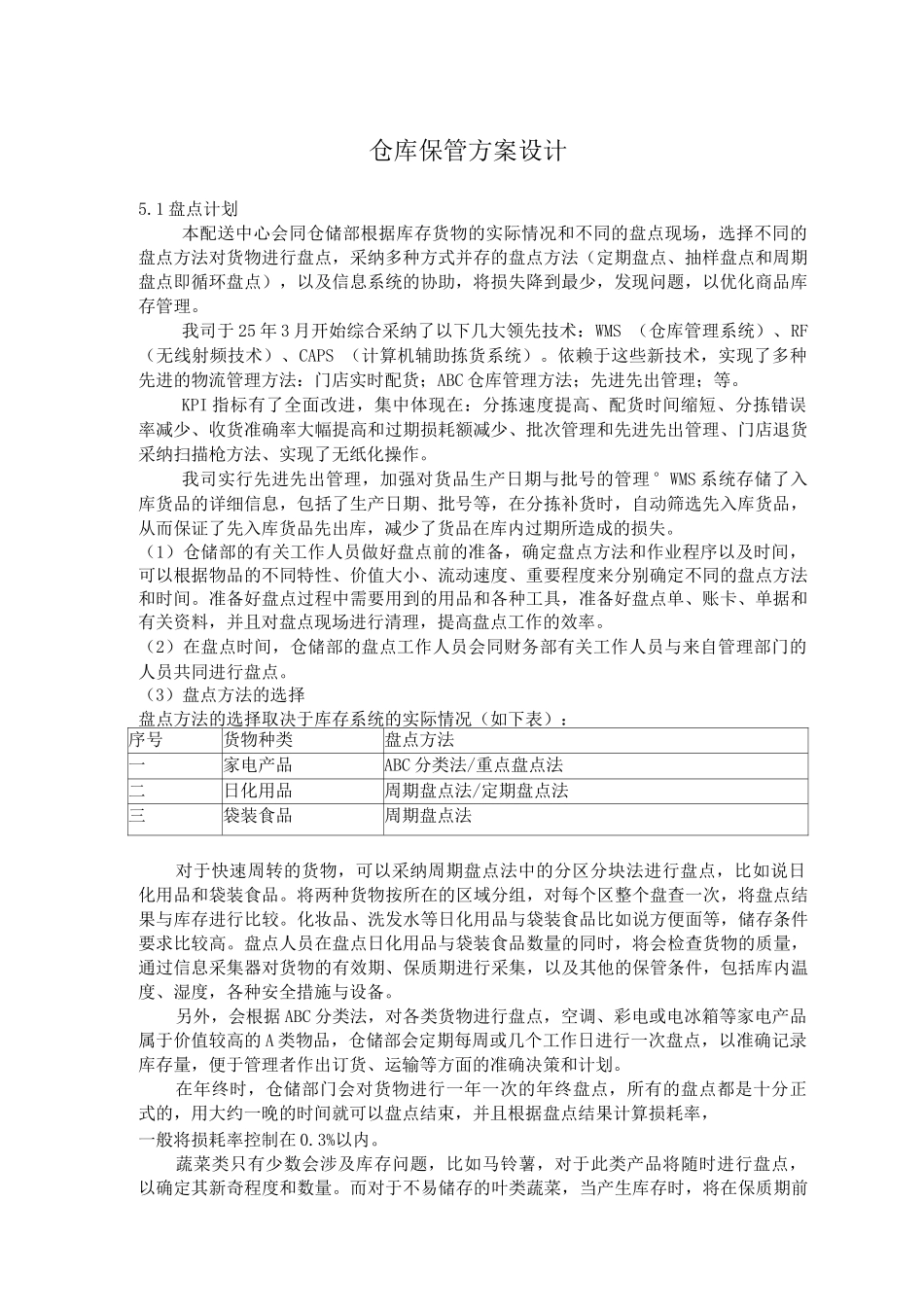 仓库保管方案设计_第1页