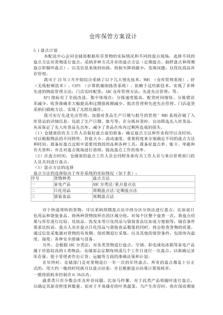 仓库保管方案设计
