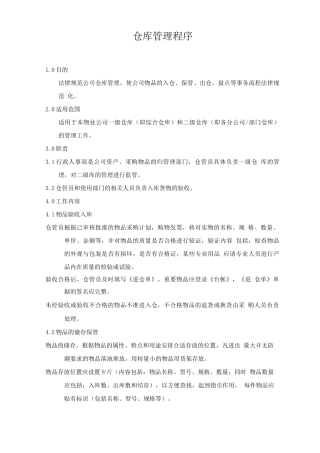 仓库管理程序