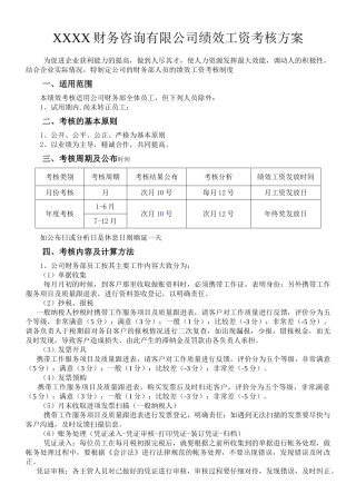 代理记账公司绩效工资考核方案_2