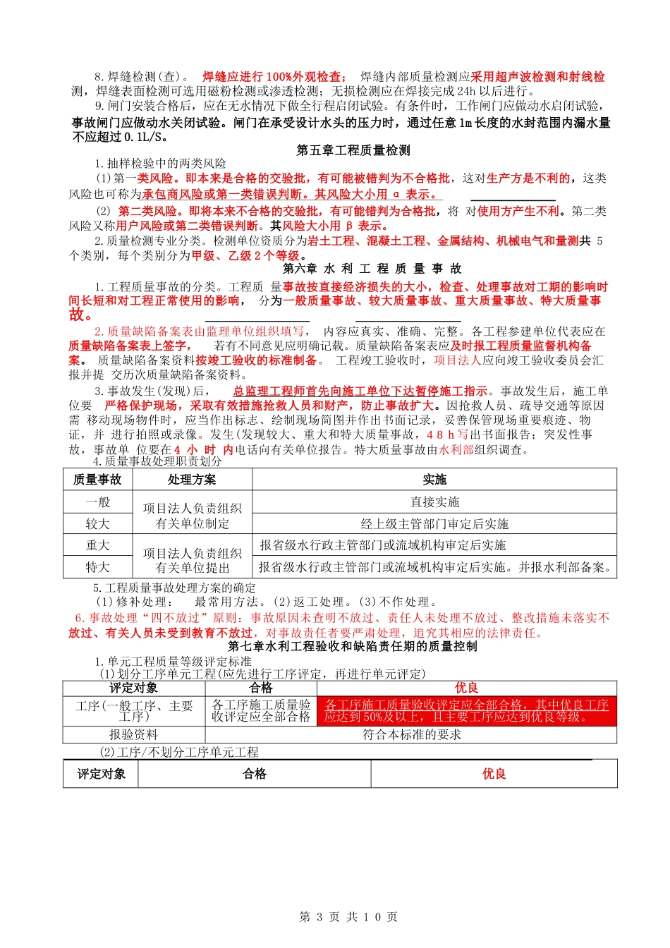 2024监理工程师《建设工程目标控制》（水利）-考前十页纸_第3页