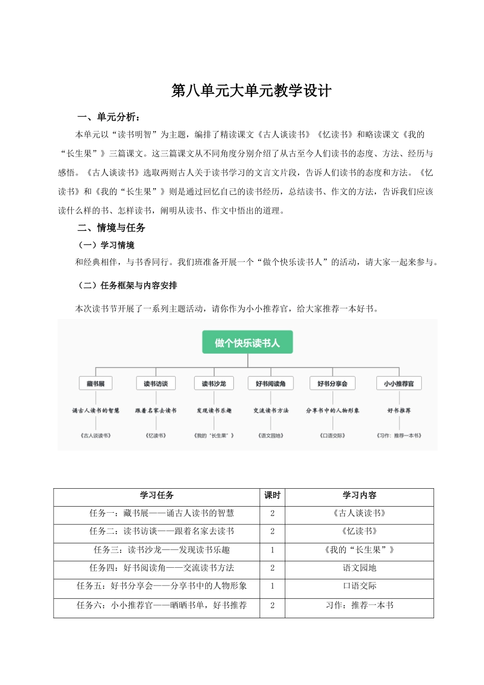 24人教统编版小学五年级语文上册第八单元单元导读+24古人谈读书 教案_第1页