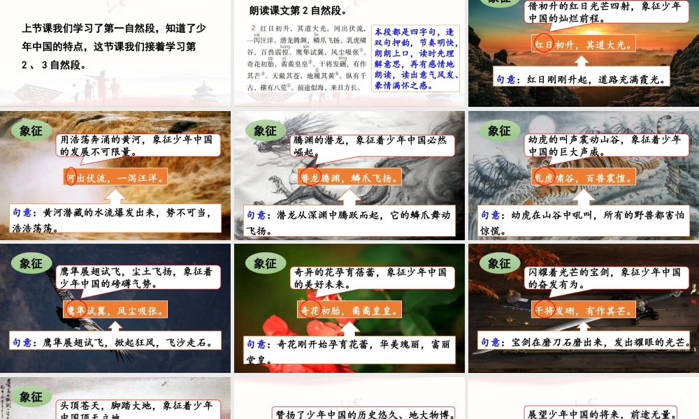 24人教统编版小学五年级语文上册第4单元13.少年中国说（节选）第2课时  课件