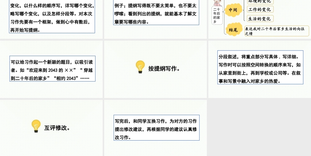 24人教统编版小学五年级语文上册第4单元习作：二十年后的家乡第1课时  课件