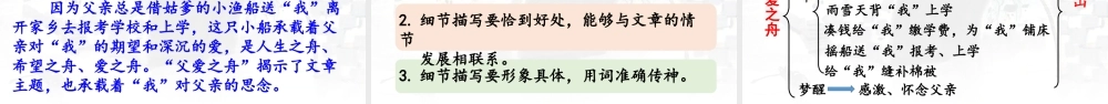 24人教统编版小学五年级语文上册第六单元19.父爱之舟第2课时  课件
