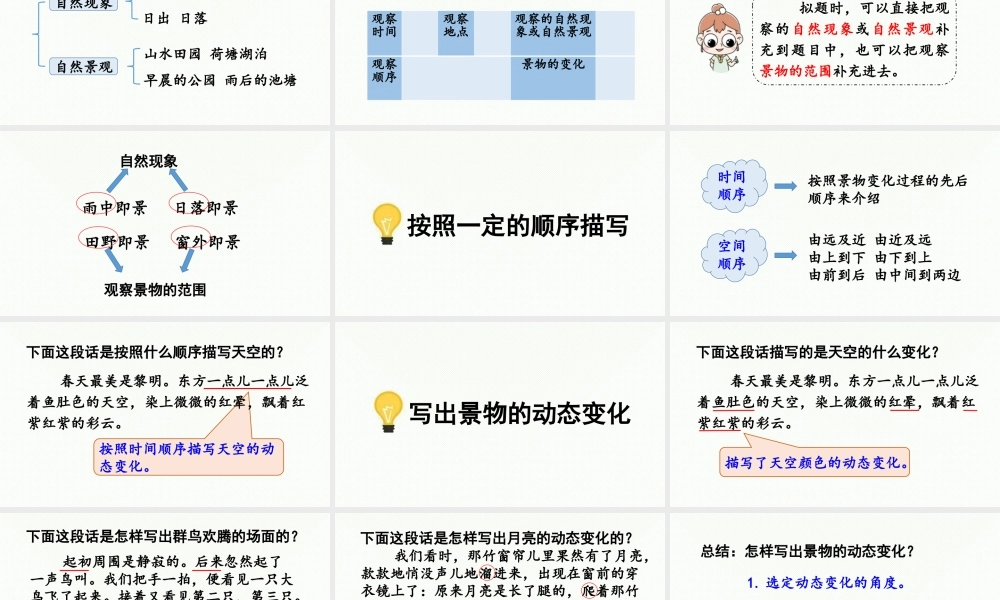 24人教统编版小学五年级语文上册第七单元习作：______即景第1课时  课件