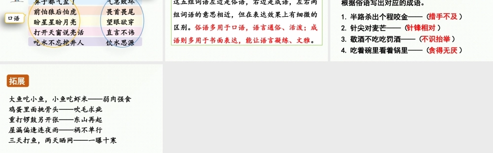 24人教统编版小学五年级语文上册第三单元语文园地第1课时  课件