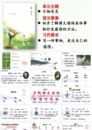 24人教统编版小学五年级语文上册第一单元1.白鹭第1课时  课件