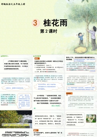 24人教统编版小学五年级语文上册第一单元3.桂花雨第2课时  课件