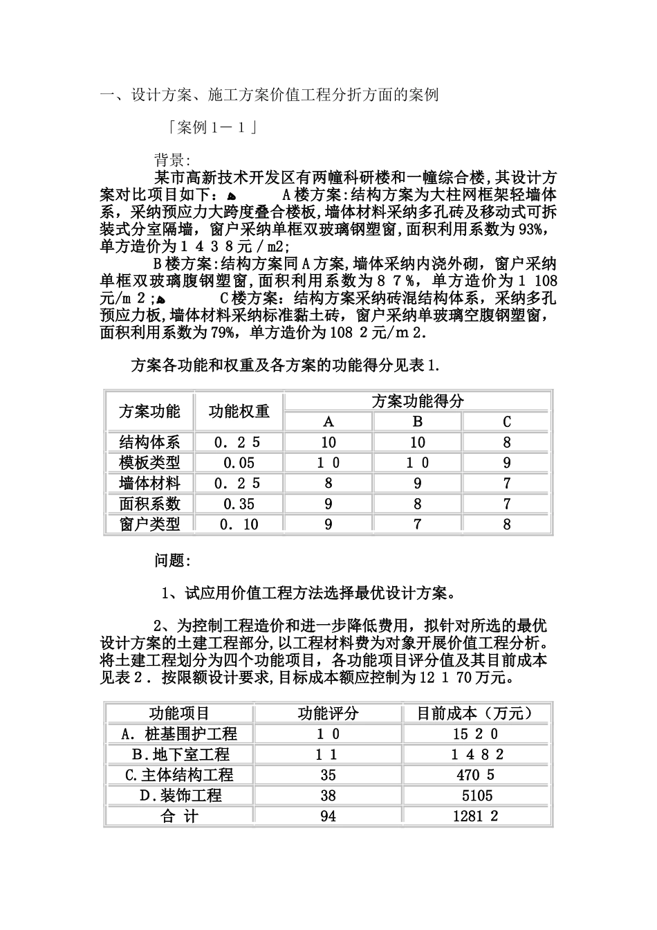 价值工程案例分析 _第1页
