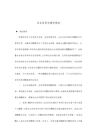 企业信息化规划
