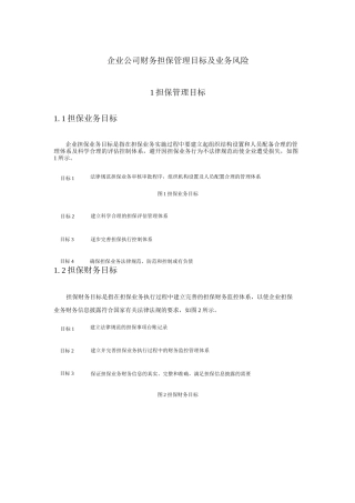 企业公司财务担保管理目标及业务风险