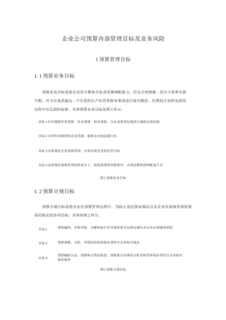 企业公司预算内部管理目标及业务风险