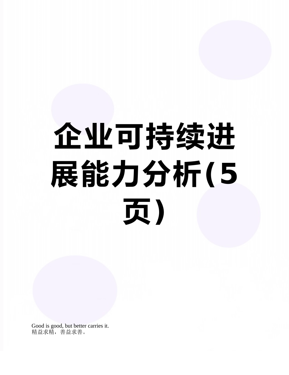 企业可持续发展能力分析_第1页