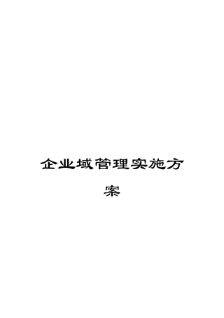 企业域管理实施方案