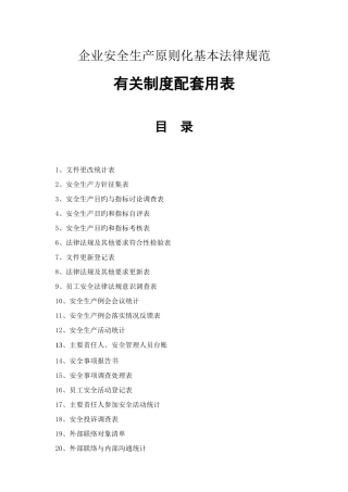 企业安全生产标准化基本规范及配套用表