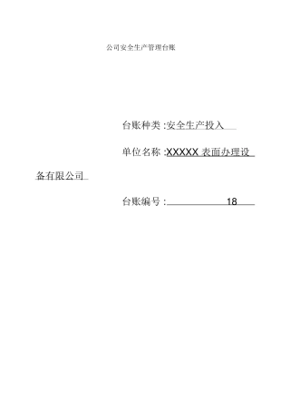 企业安全生产投入台账.
