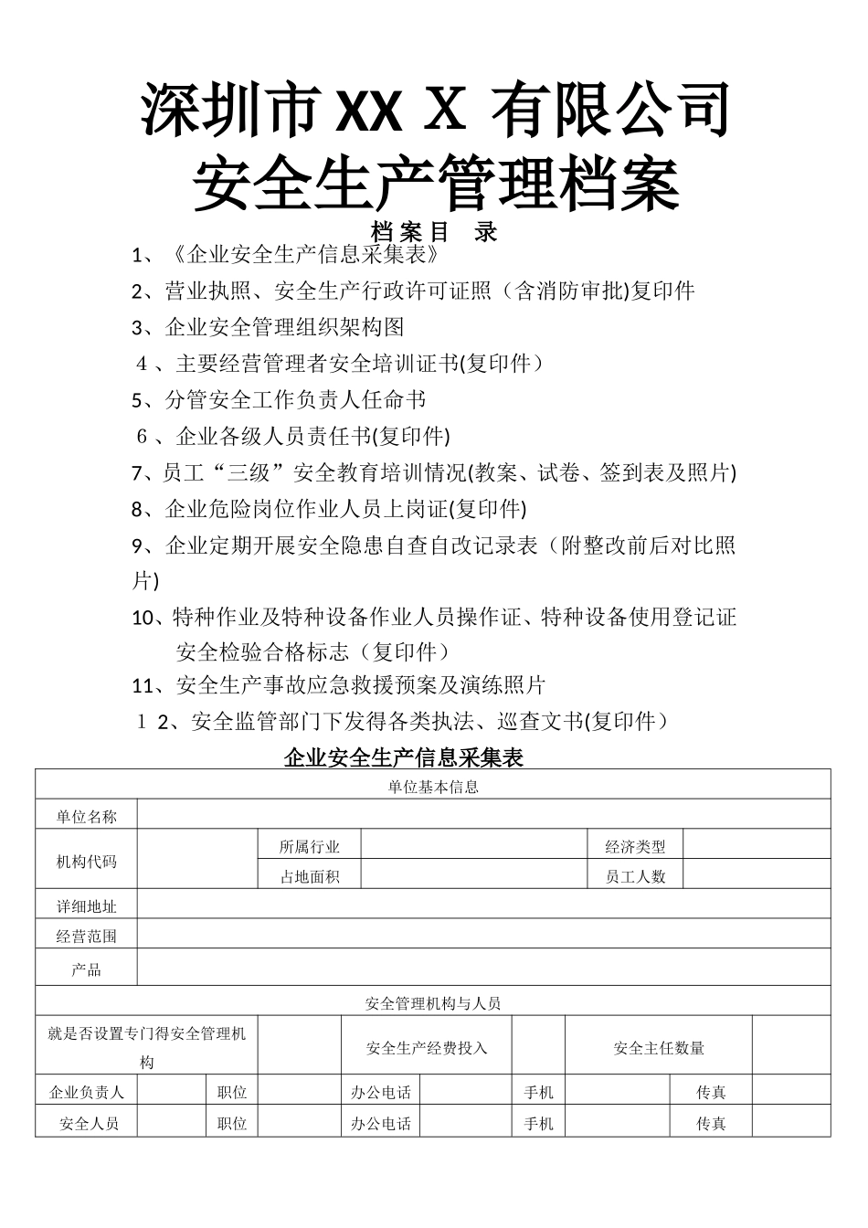 企业安全管理档案_第1页