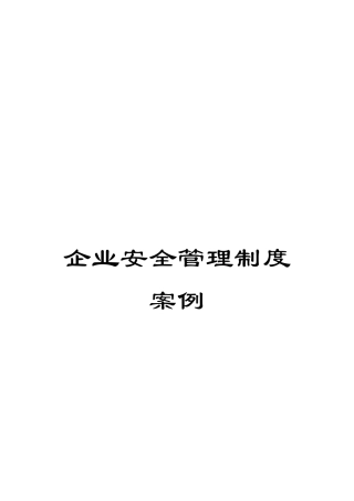 企业安全管理制度案例