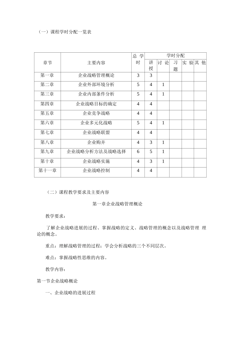企业战略管理教学大纲_第2页