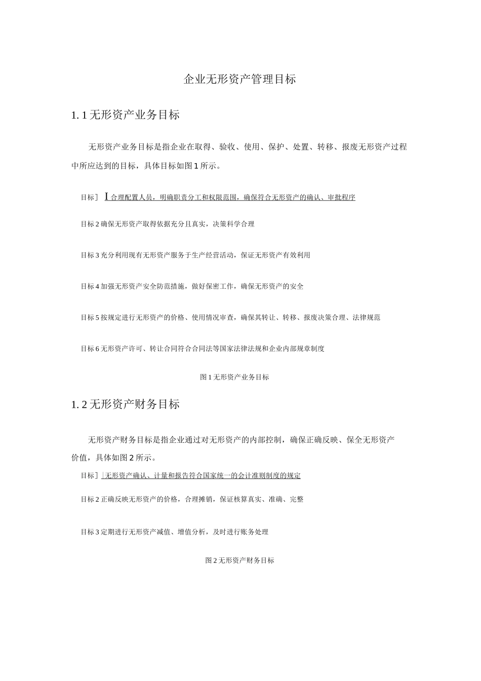 企业无形资产管理目标及业务风险_第1页